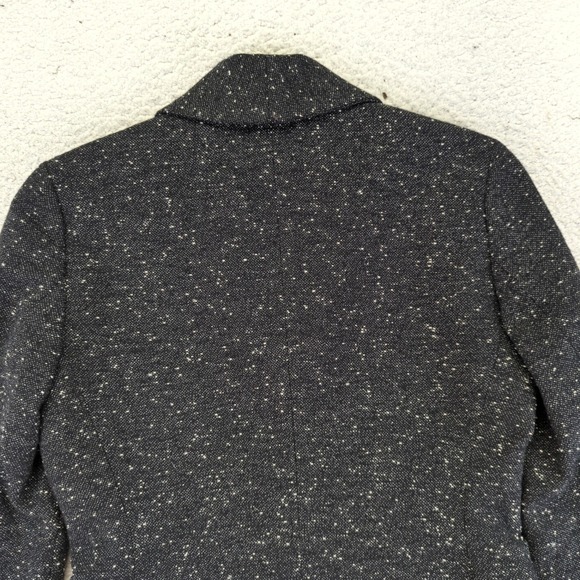 Vtg Talbots Collection Womens Black Speckled Tweed Blazer Jacket 4 Italian - Picture 10 of 12